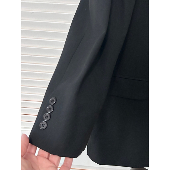 Anglia of England 100% Wool Pinstriped Suit Jacket & Pants | Size 45R | Black - Picture 5 of 16